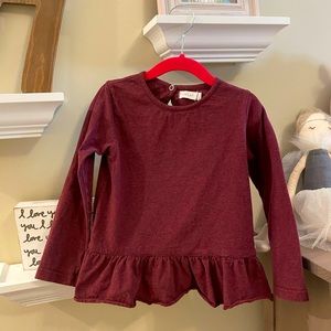 Jamie Kay girls long sleeve maroon top sz 5